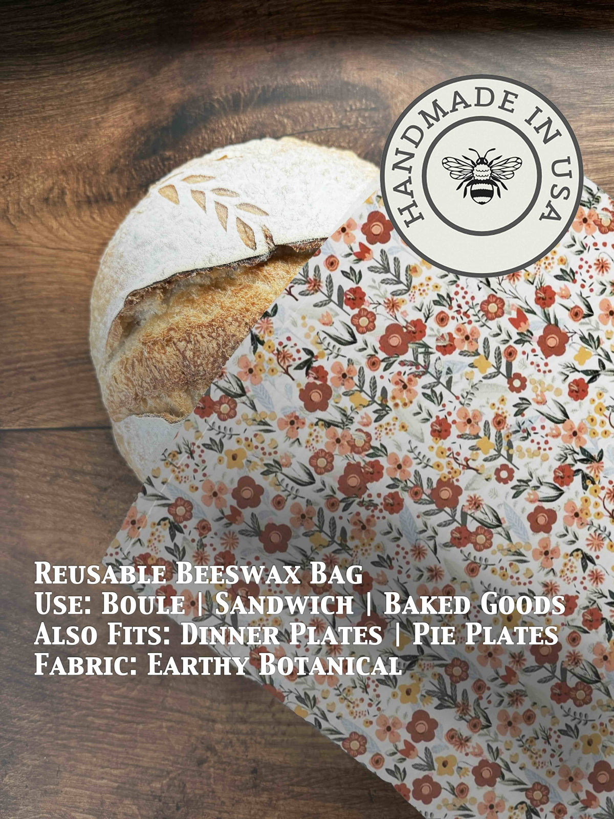Beeswax Bread Bag for Sourdough | Reusable Cotton, 13 × 17 Inches