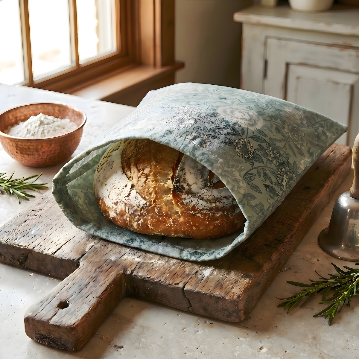 Beeswax Bread Bag for Sourdough | Reusable Cotton, 13 × 17 Inches
