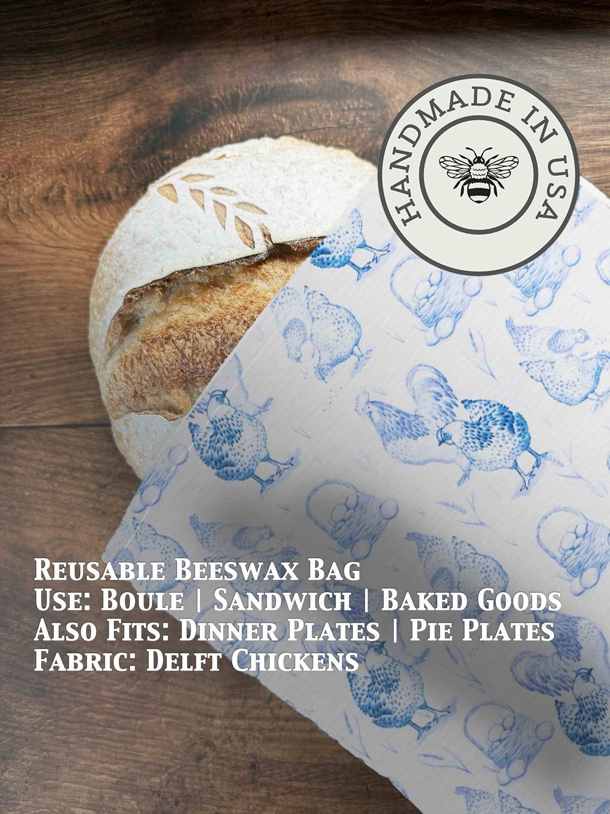 Beeswax Bread Bag for Sourdough | Reusable Cotton, 13 × 17 Inches